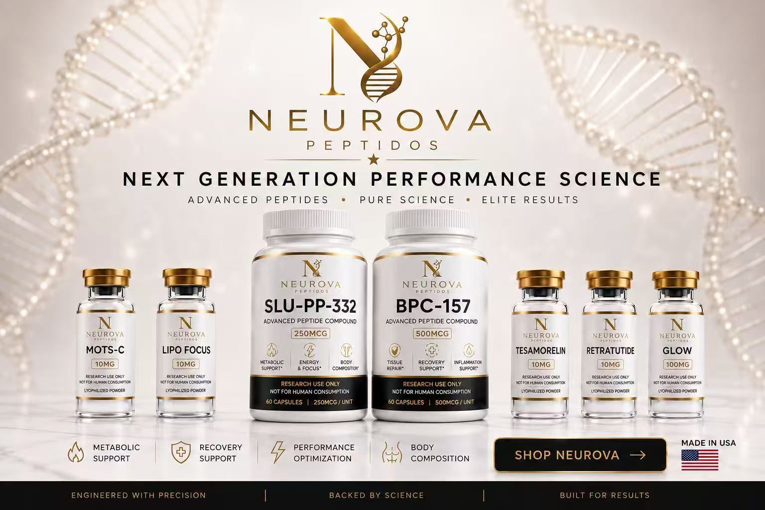 Science You Can Trust — Premium research peptides · Made in USA · Third-party tested